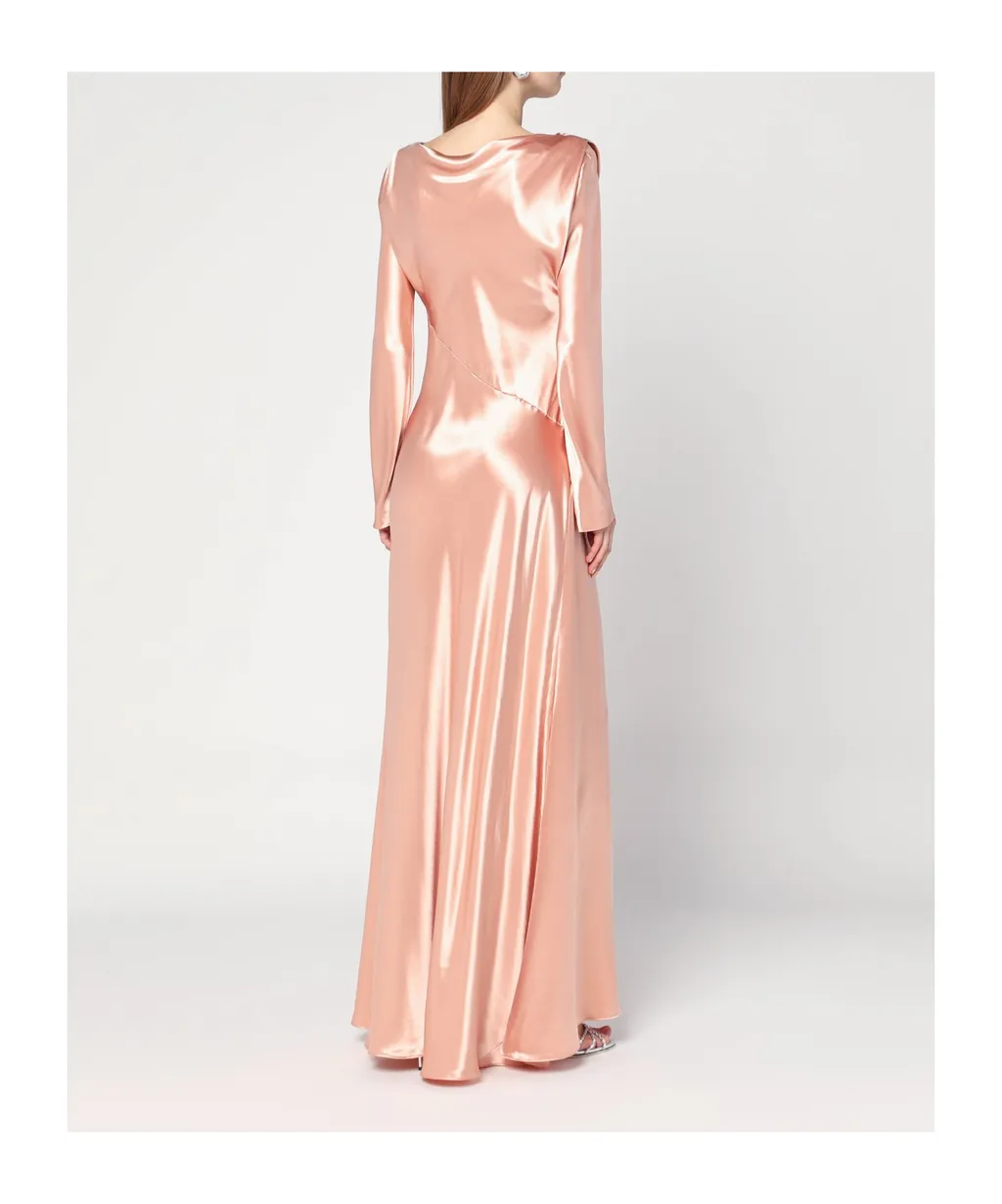 Cowl-Neck Satin Maxi Dress