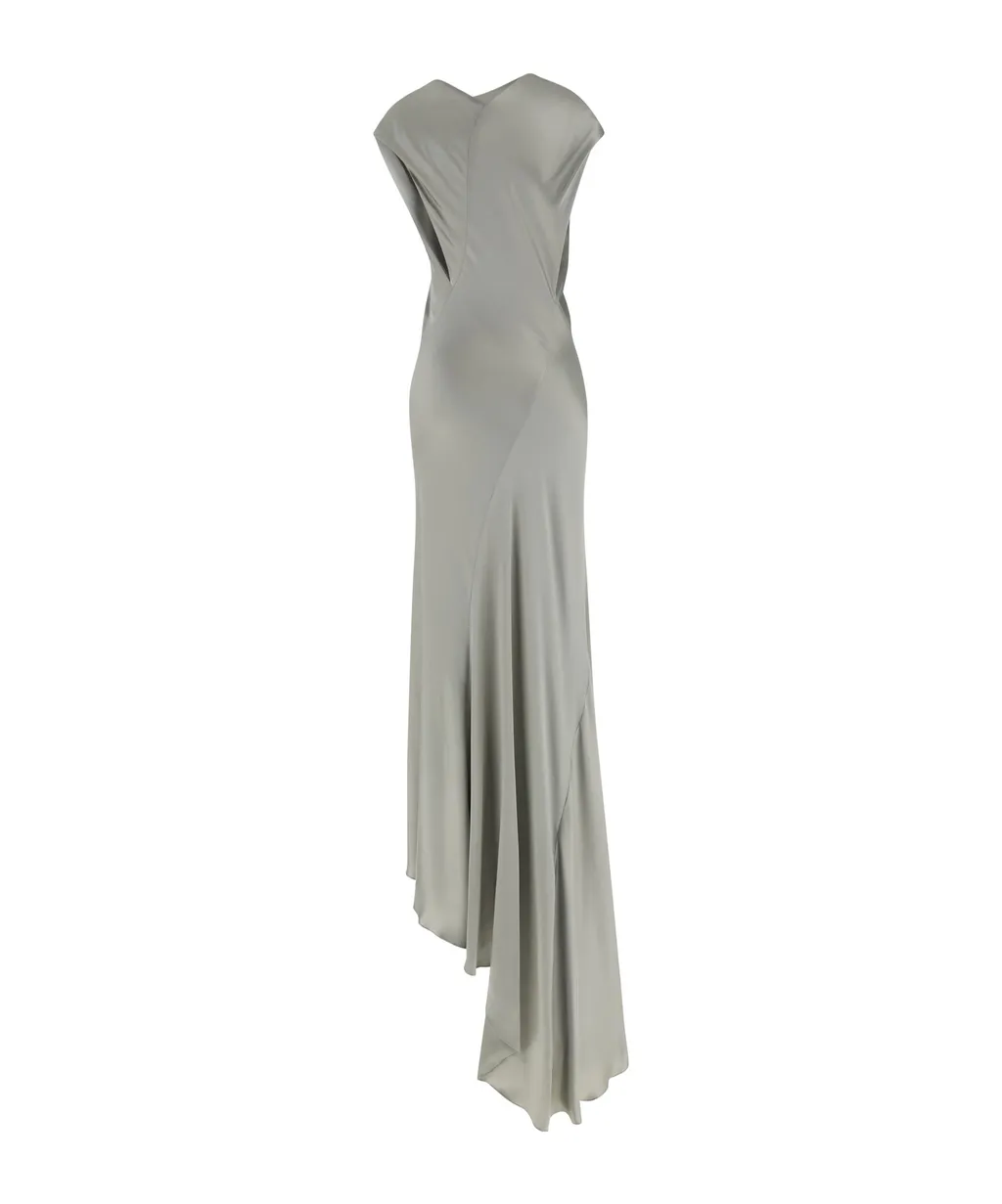 Cowl-Neck Asymmetrical Dress