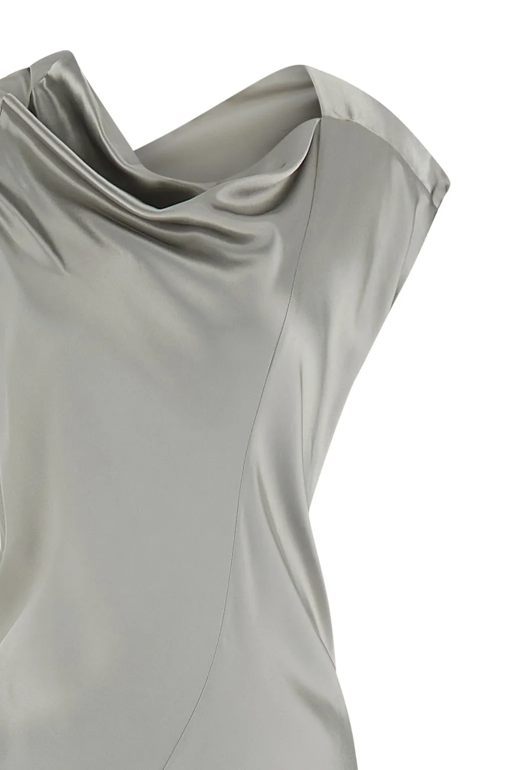 Cowl-Neck Asymmetrical Dress