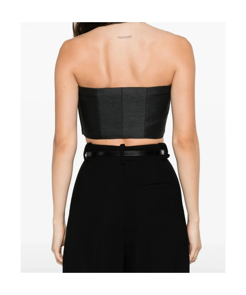 Bead-Embellished Bustier Top