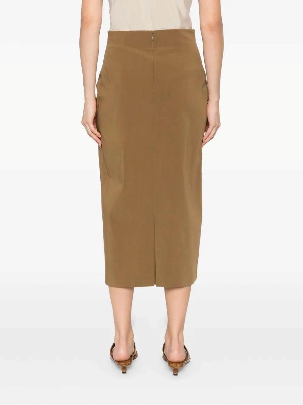 Wool-Blend Pencil Skirt