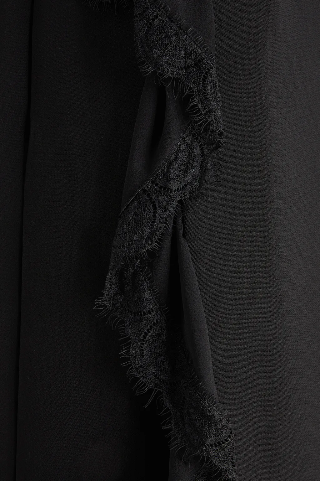 Lace-Trim Round-Neck Dress
