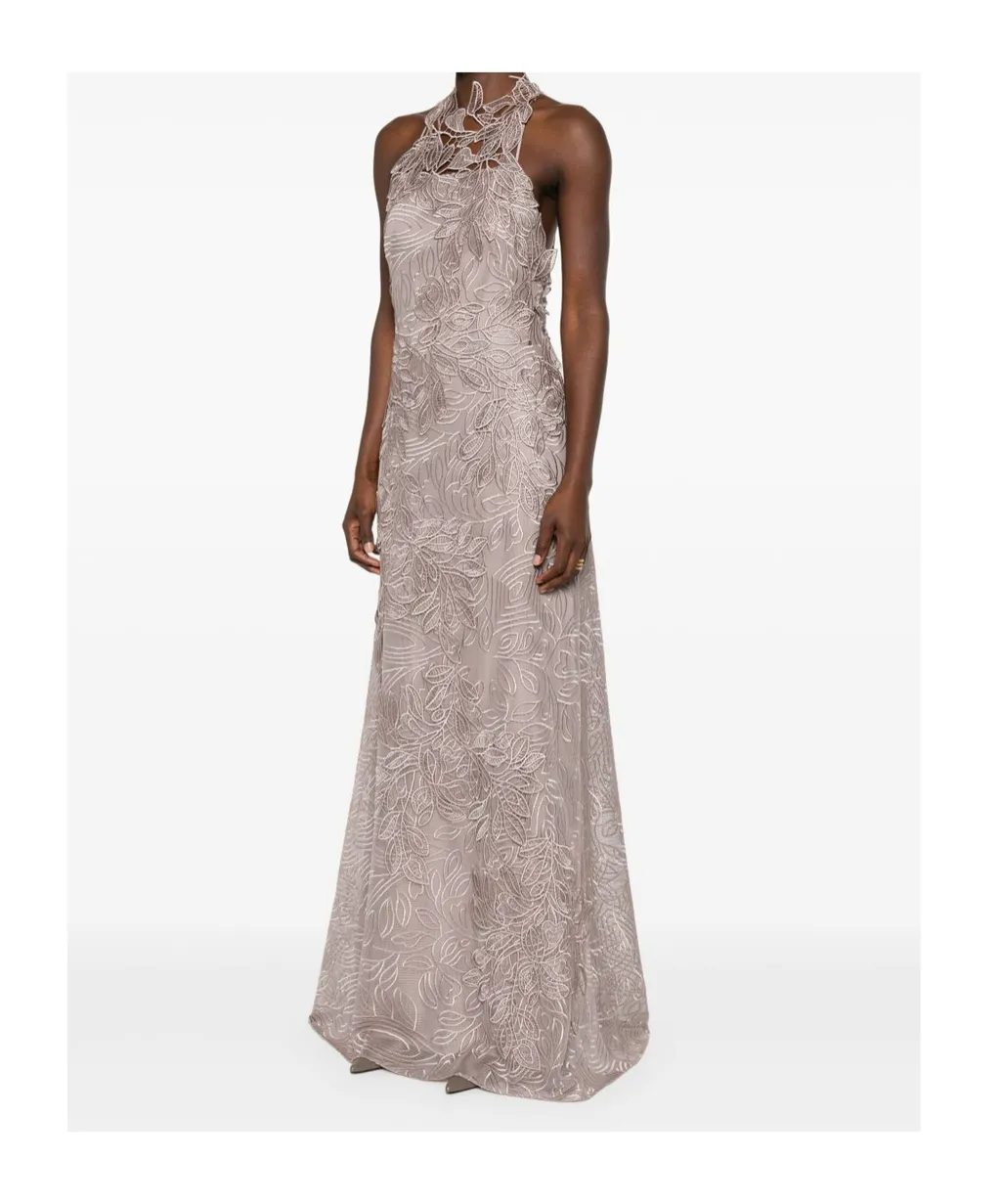 Guipure-Lace Sleeveless Maxi Dress