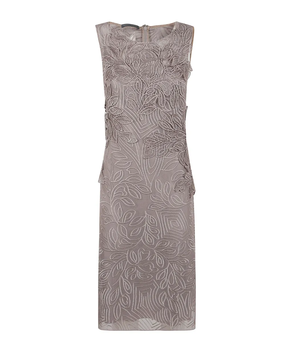 Foliage Macramé Lace Midi Dress