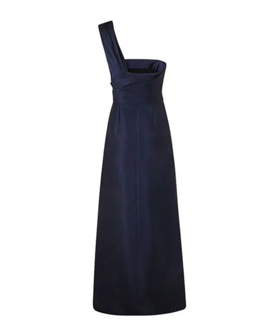 Mikado One-Shoulder Midi Dress