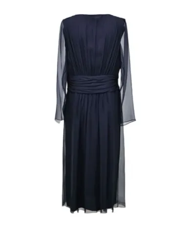 V-Neck Midi Chiffon Dress