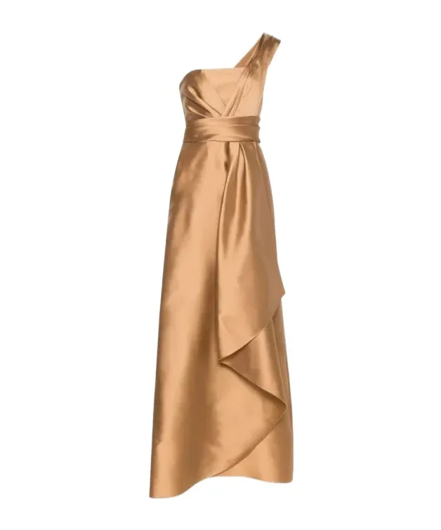 Mikado One-Shoulder Midi Dress