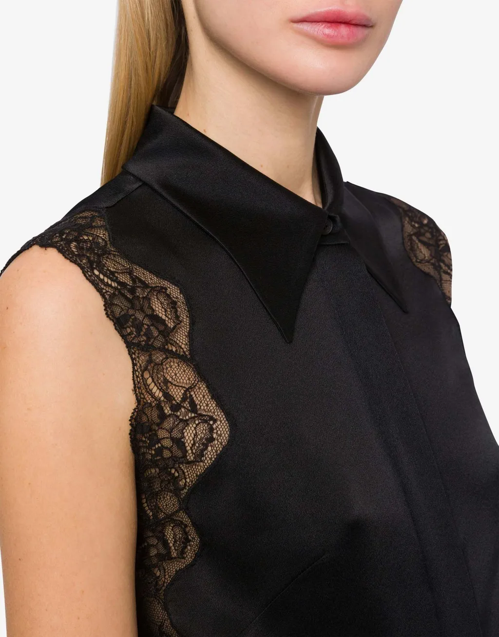 Lapel Sleeveless Shirt