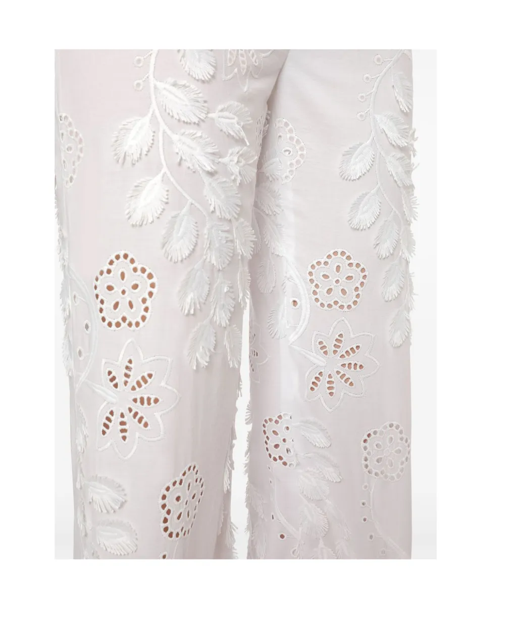 Floral Embroidered Pants