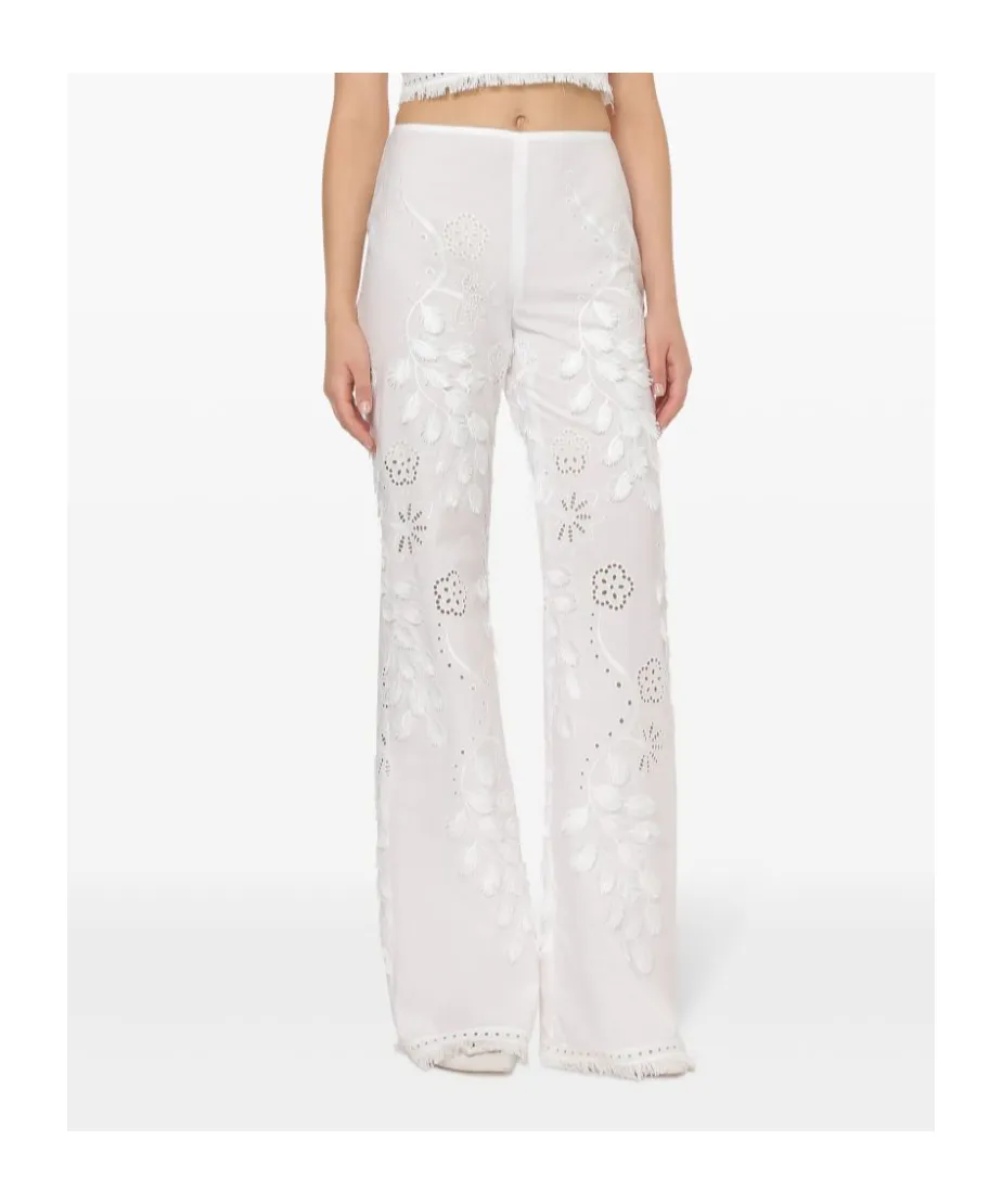 Floral Embroidered Pants