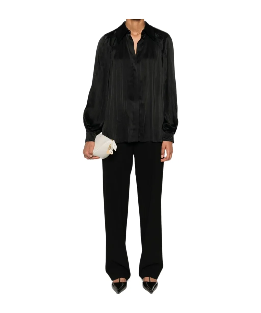 Pleated Satin Shirt