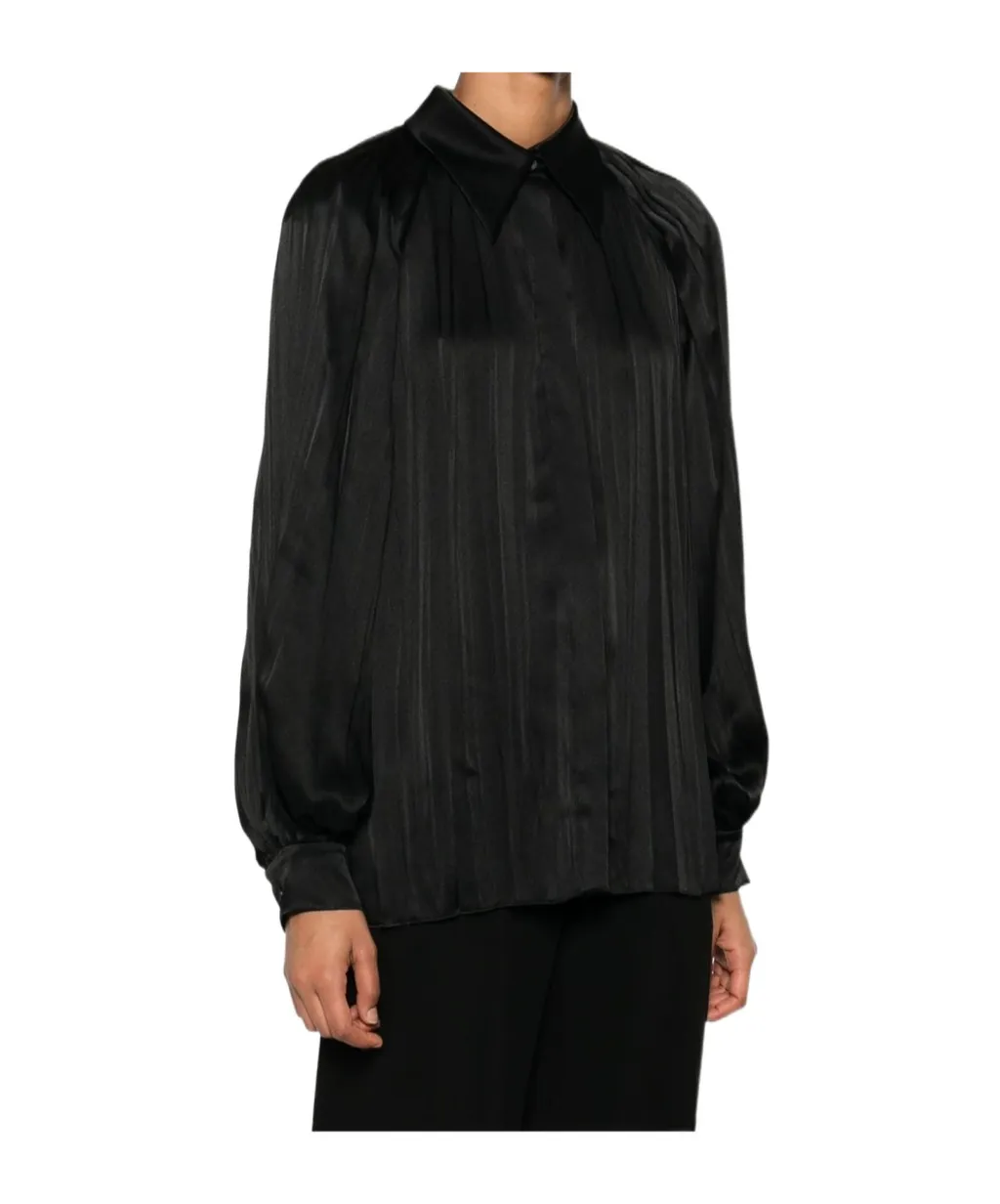 Pleated Satin Shirt