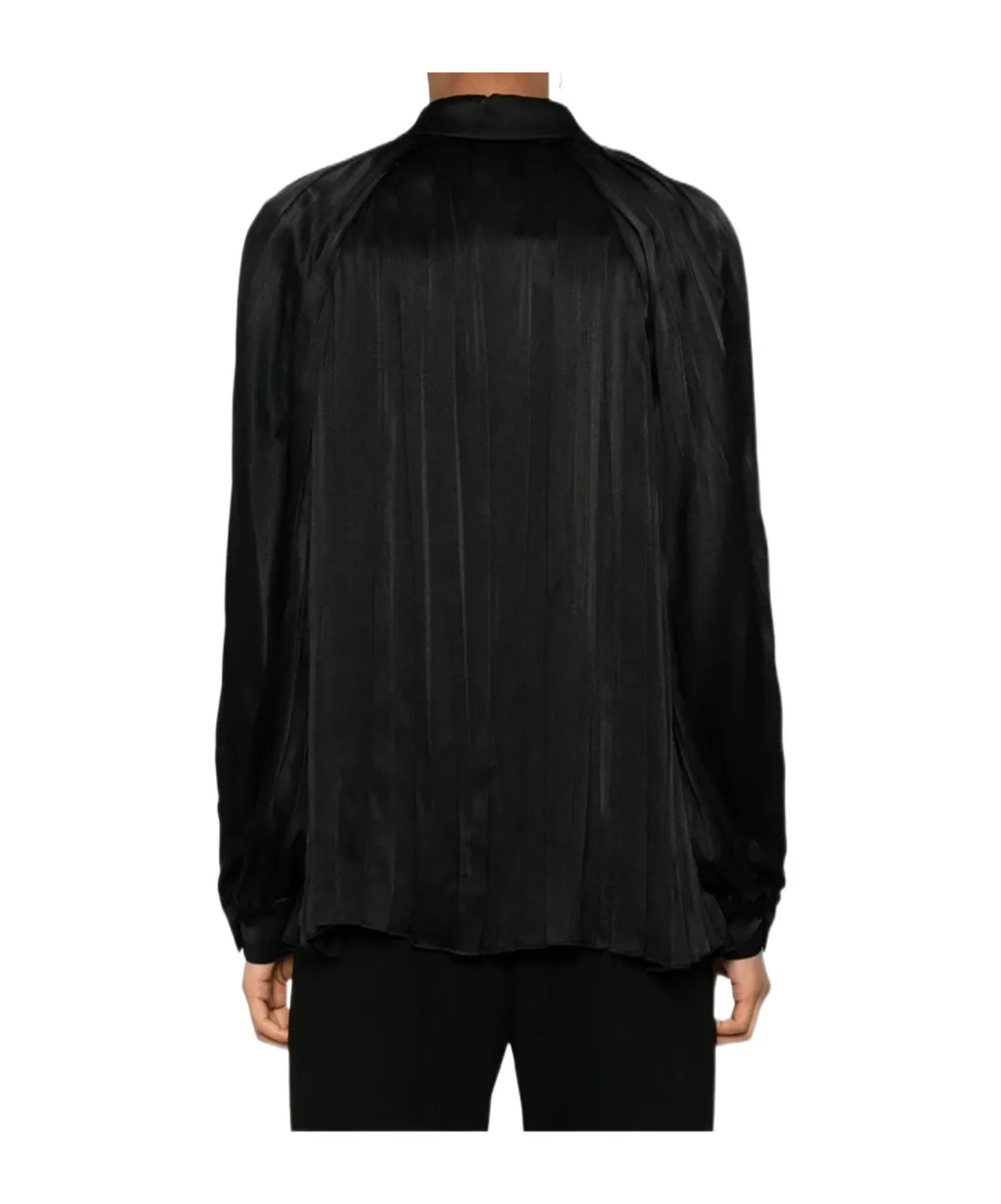 Pleated Satin Shirt