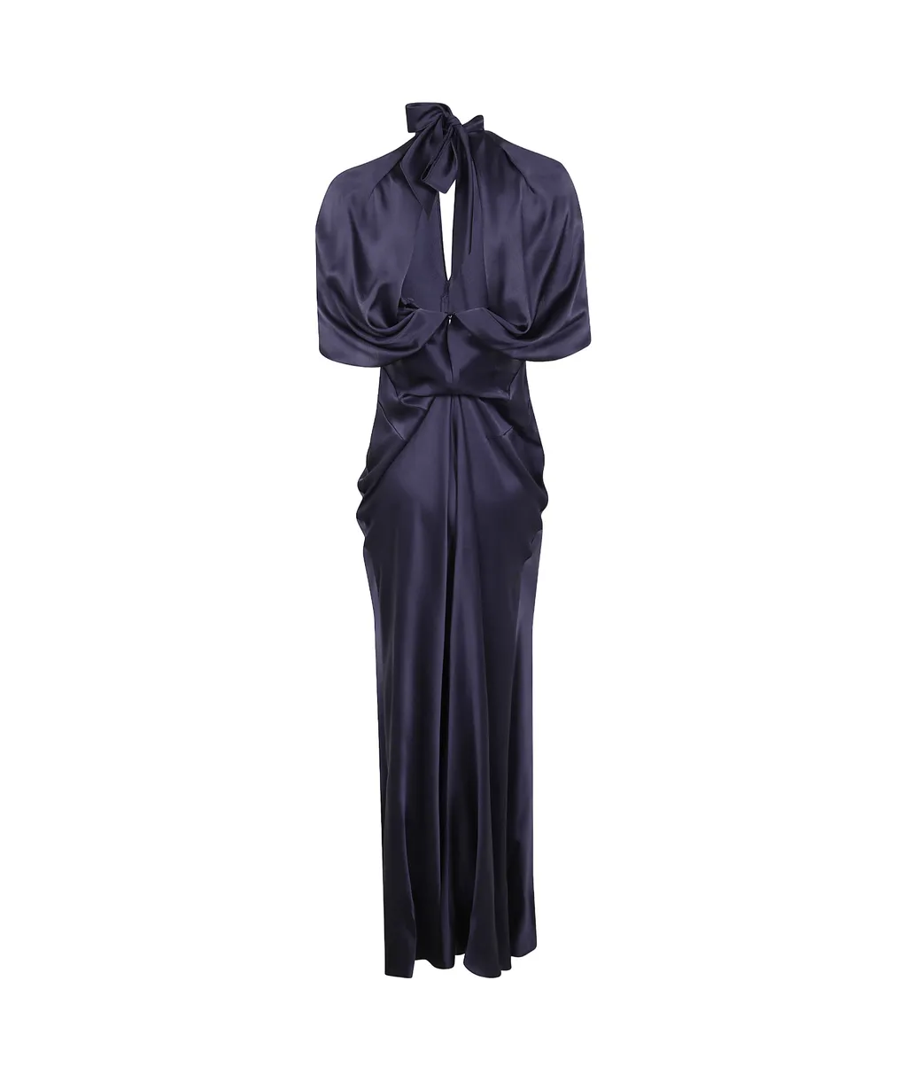 Open Back Satin Maxi Dress