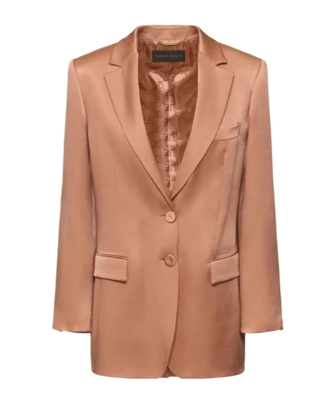 Single-Breasted Satin Tailored Blazer
