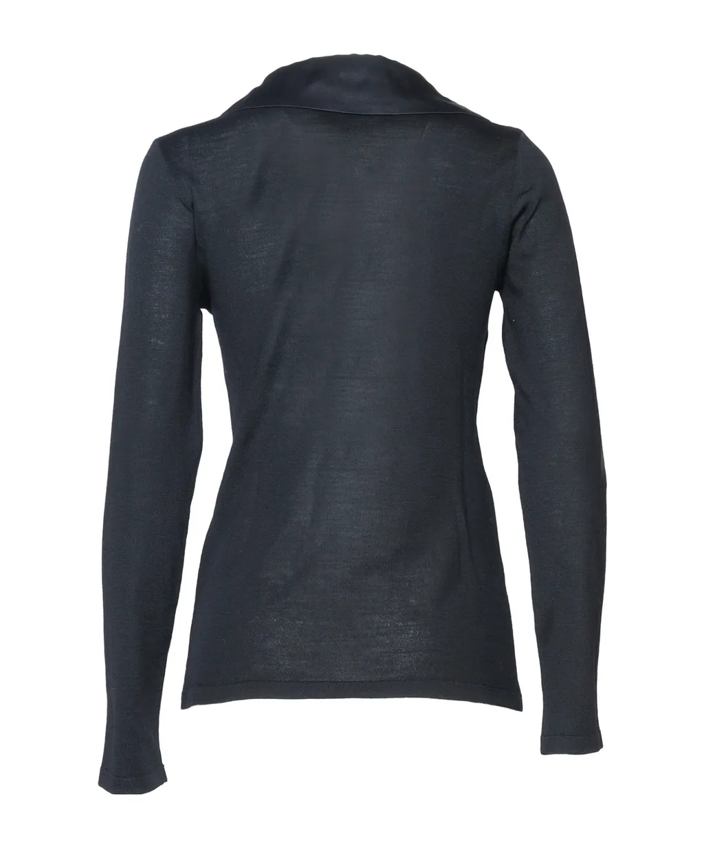 V-Neck Long-Sleeved Blouse