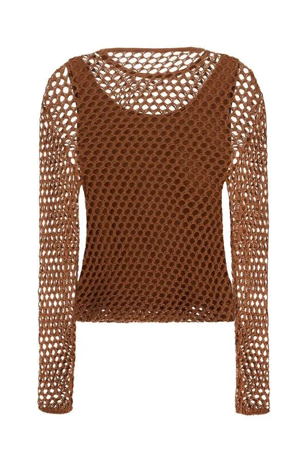Mesh Long-Sleeved Top