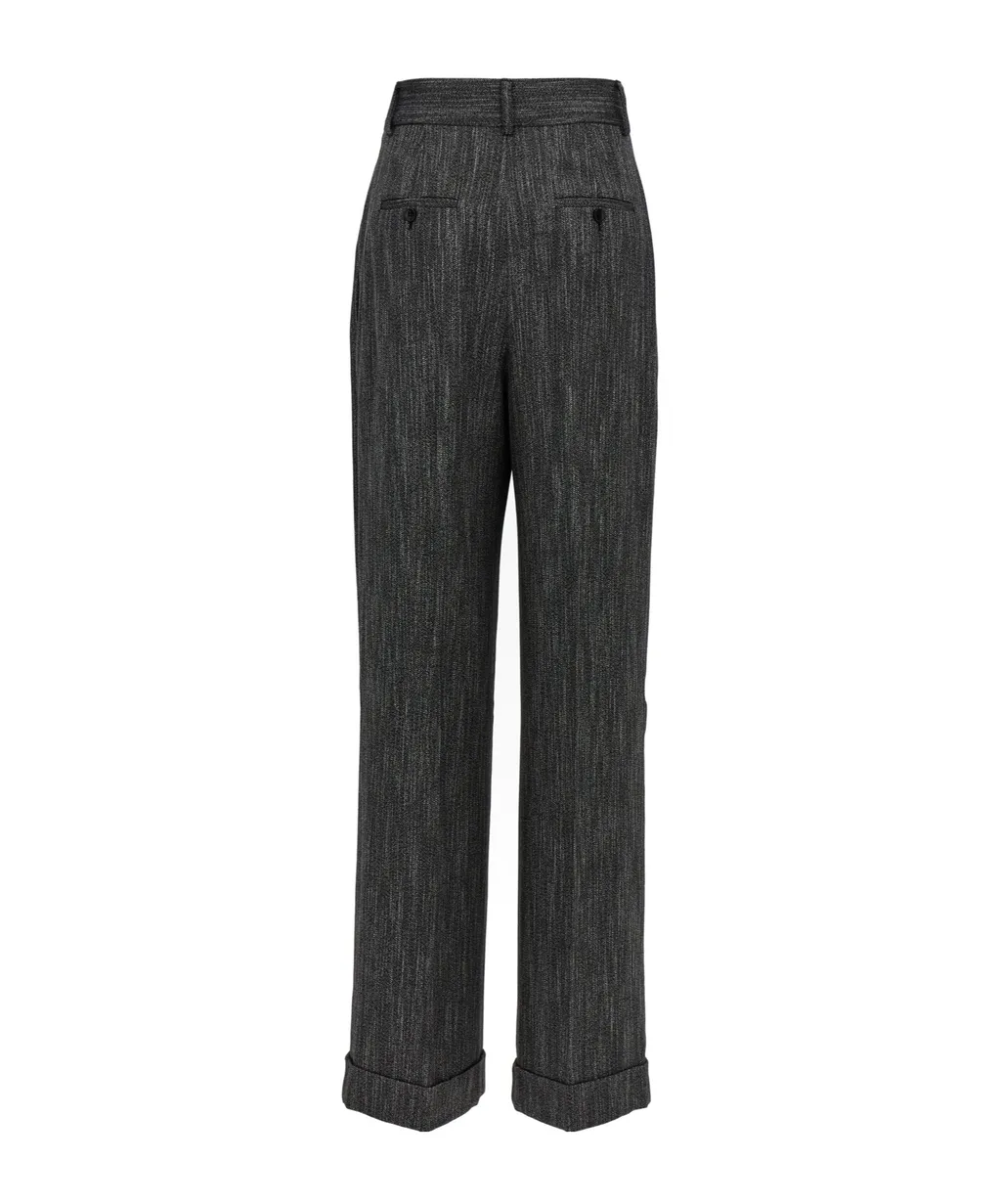 Pleat Wide-Leg Trousers