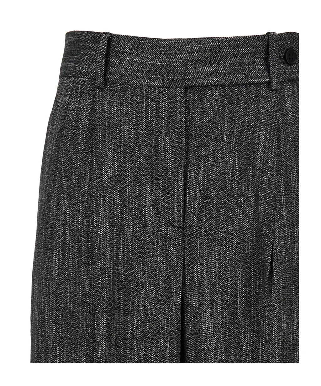 Pleat Wide-Leg Trousers
