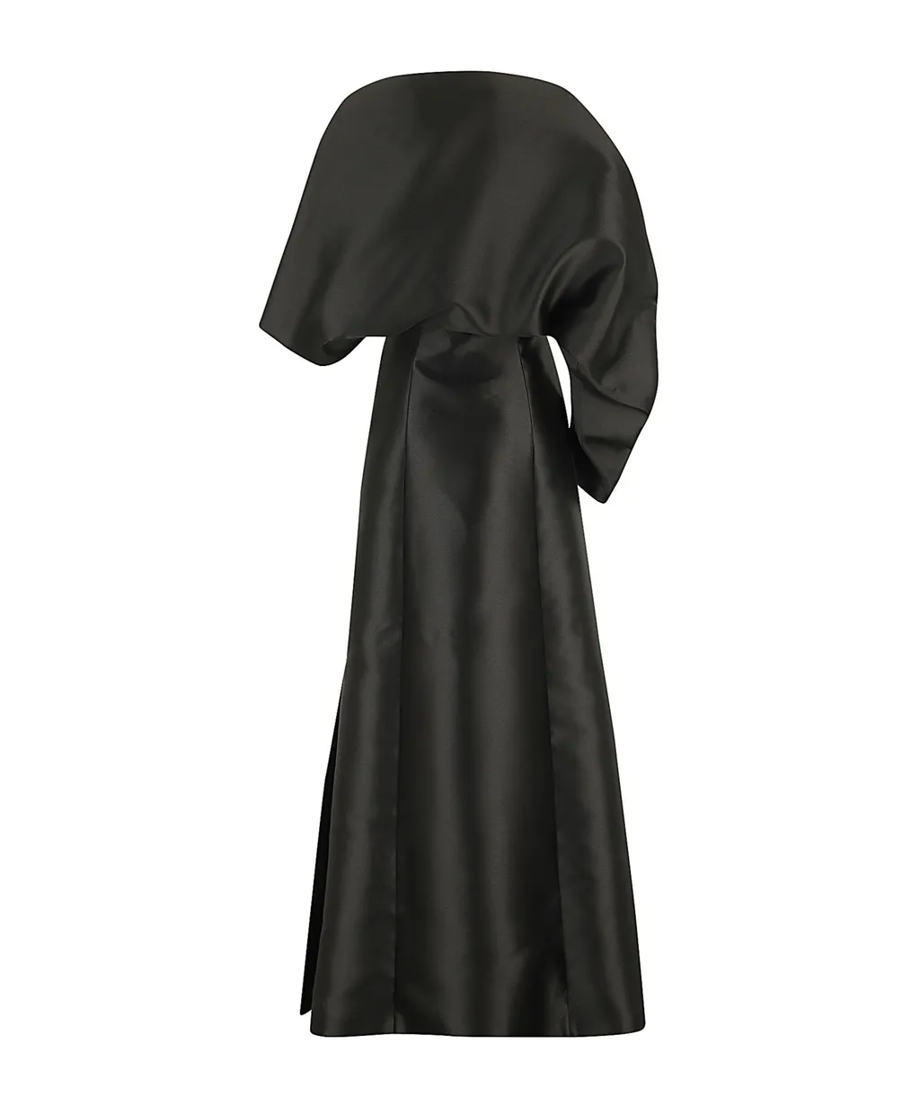 Square-Neck A-Line Long Dress
