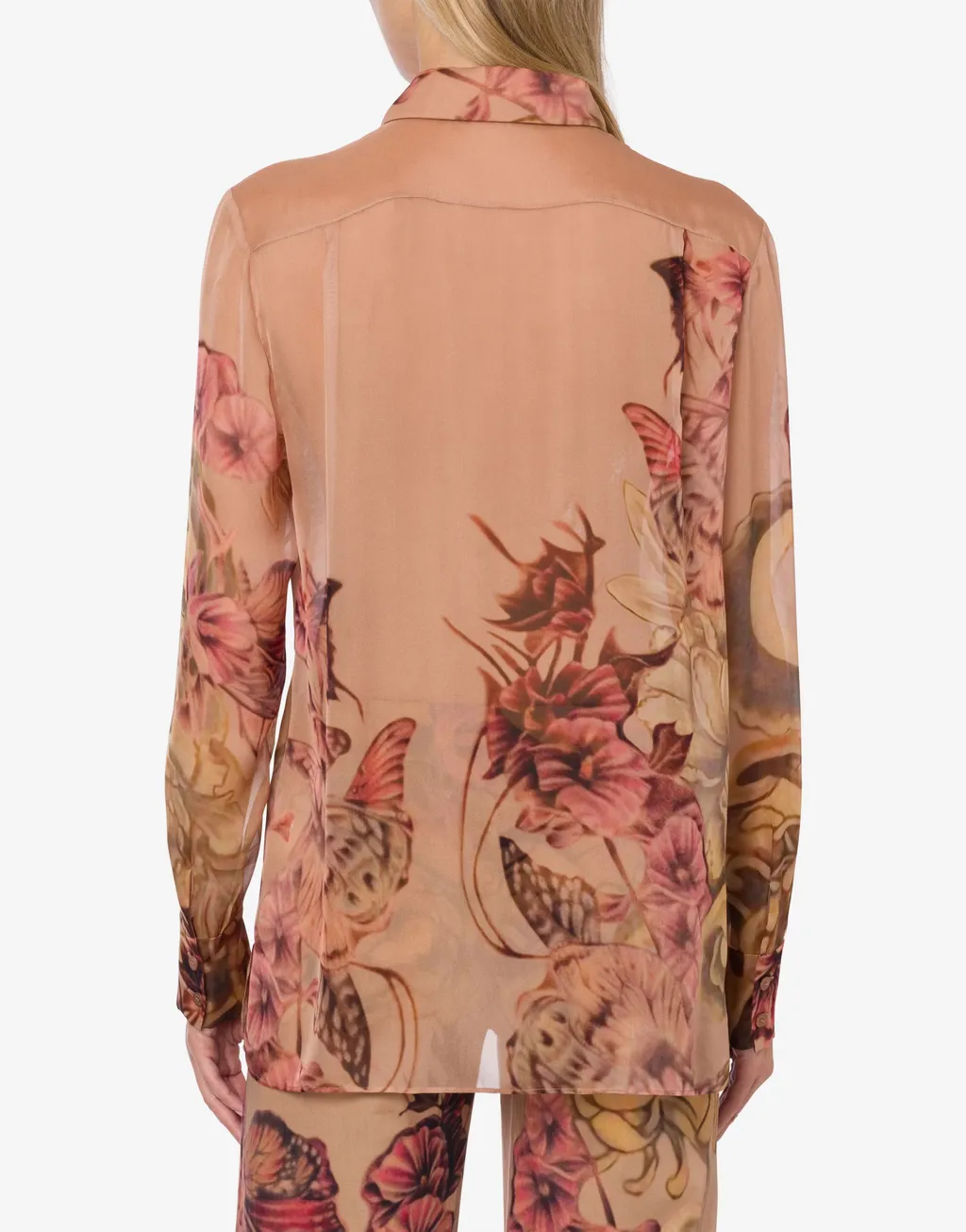 Tattoo-Print Silk Shirt