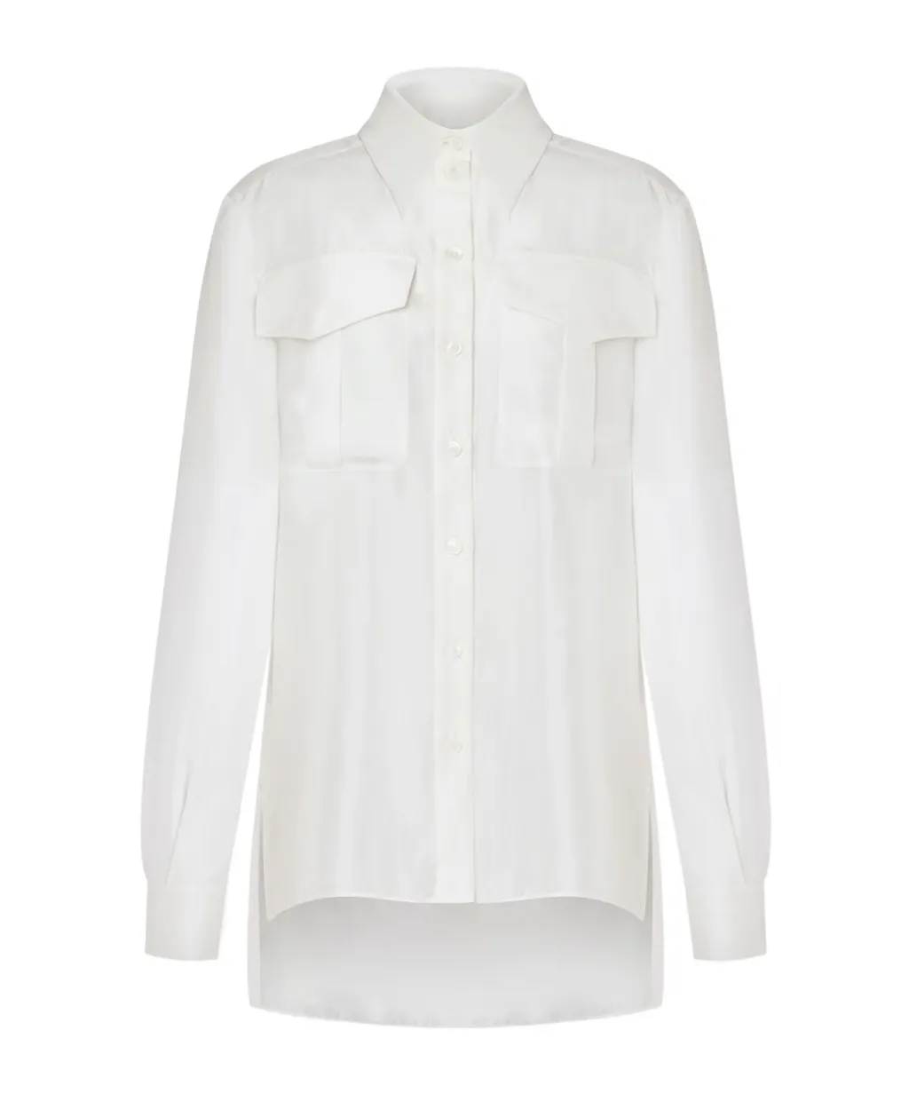 High-Low Hem Poplin Shirt