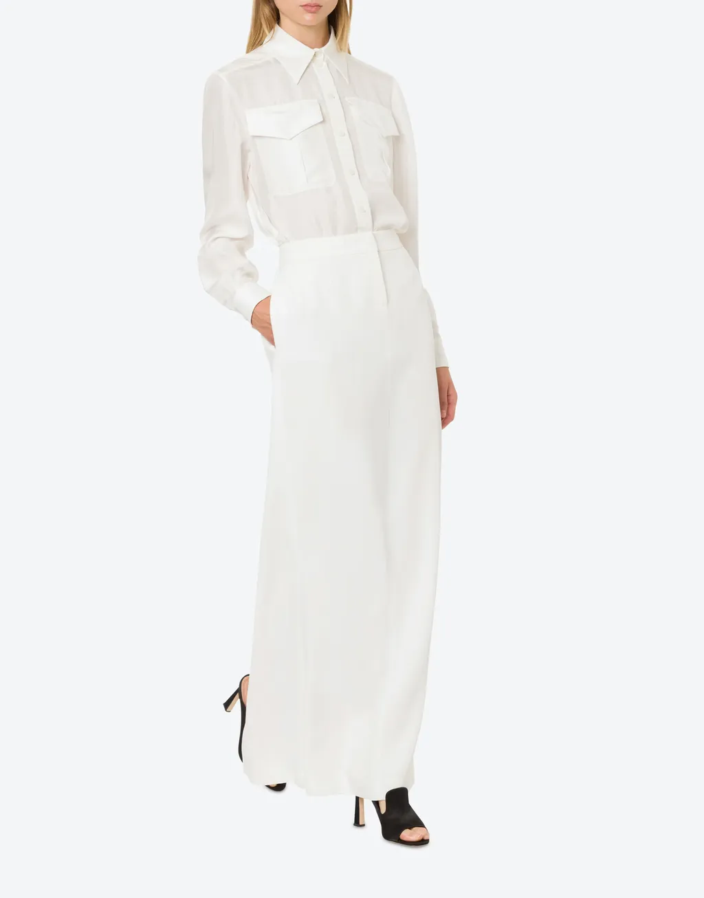 High-Low Hem Poplin Shirt