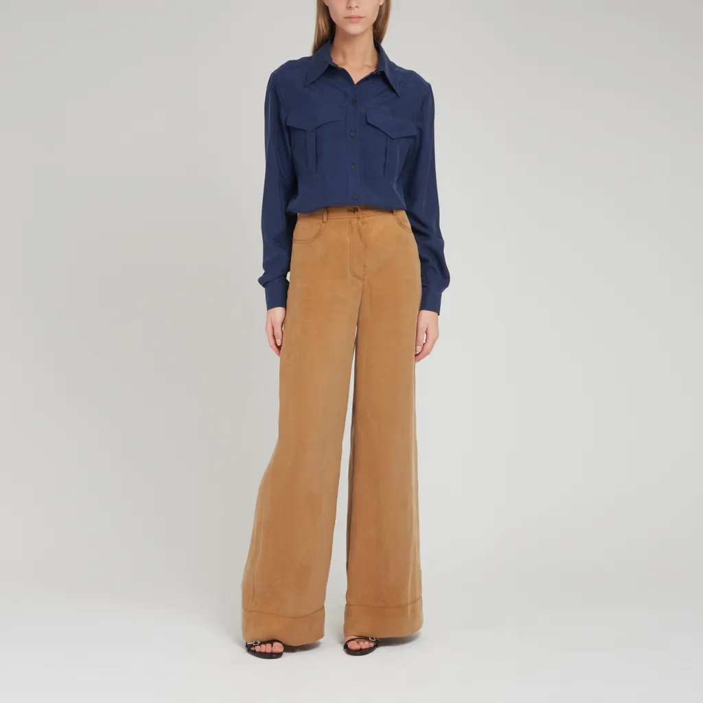 High-Low Hem Poplin Shirt