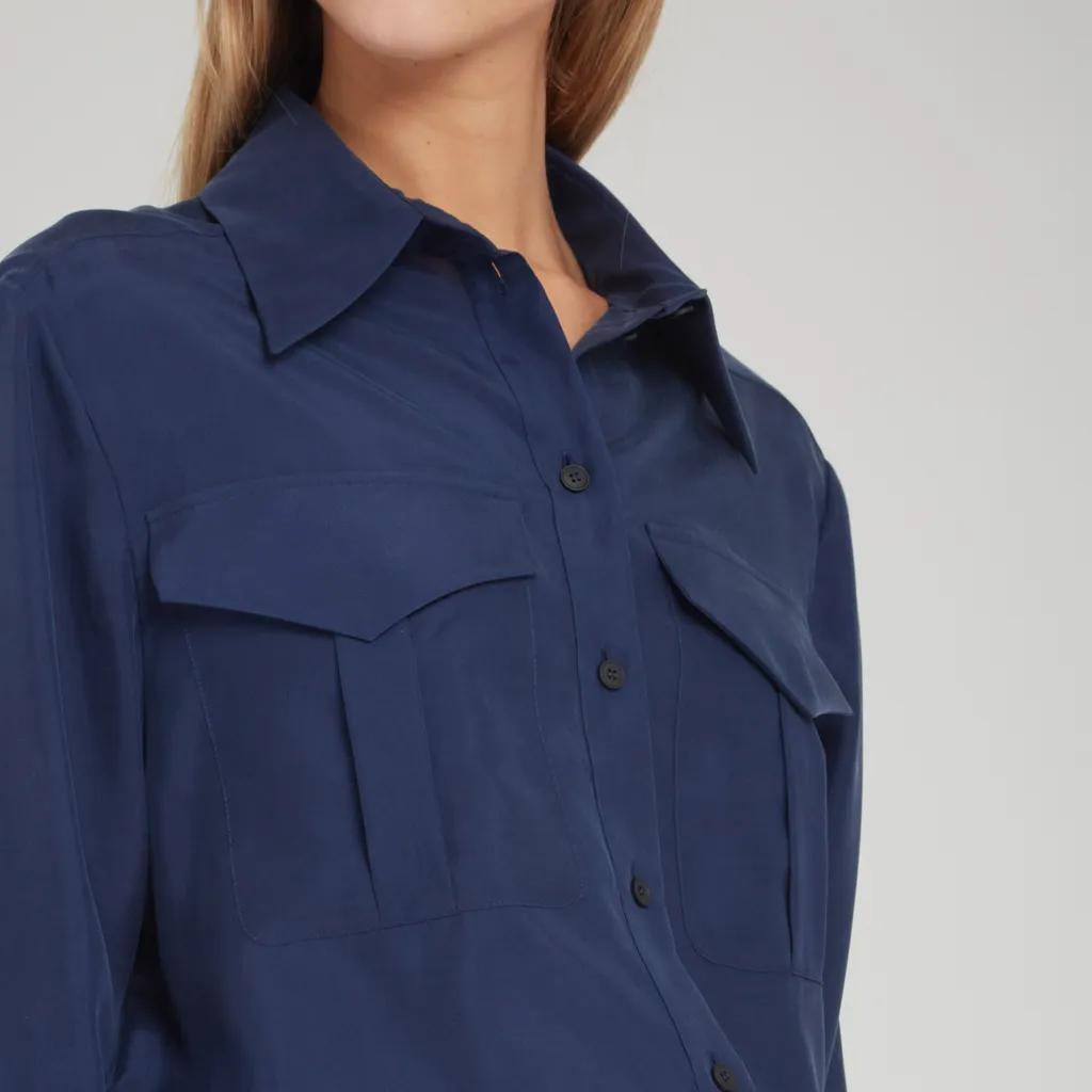 High-Low Hem Poplin Shirt
