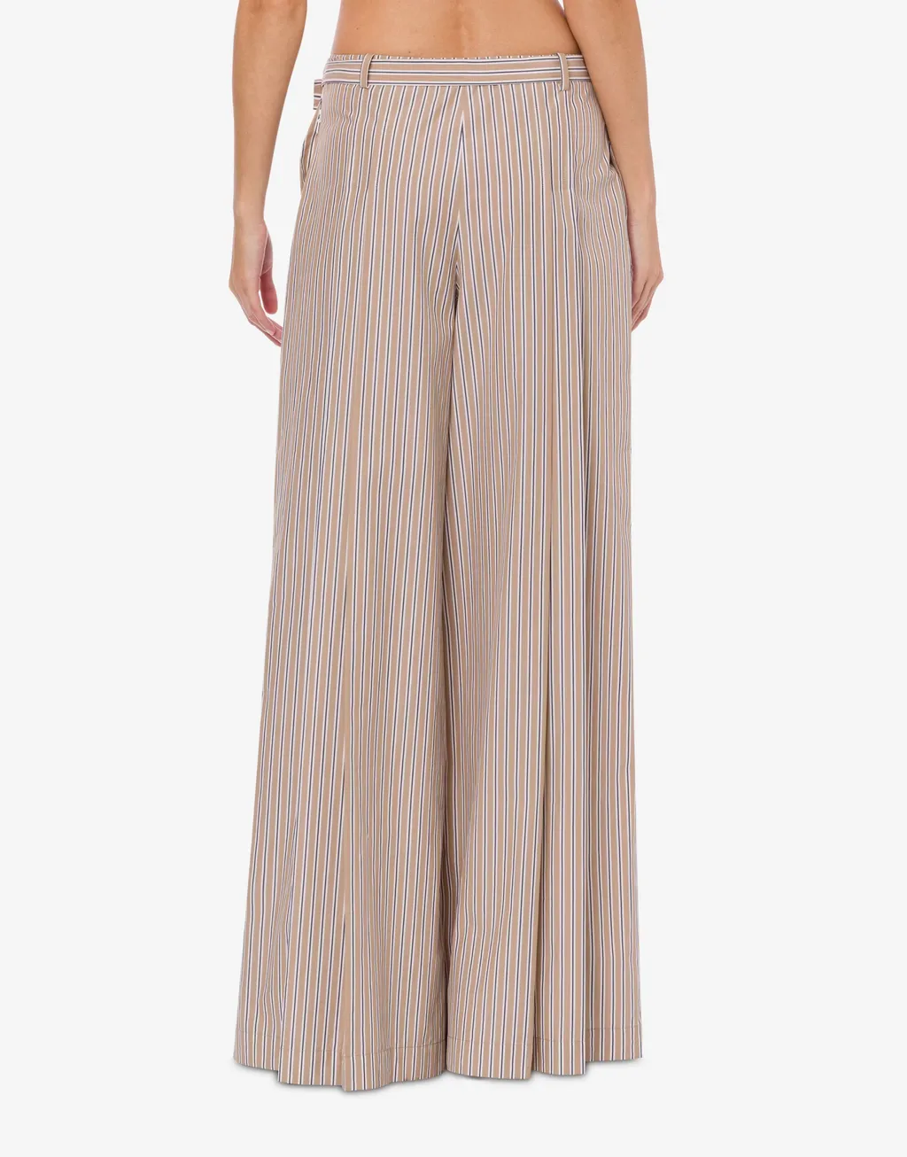Striped Pleated Wide-Leg Trousers