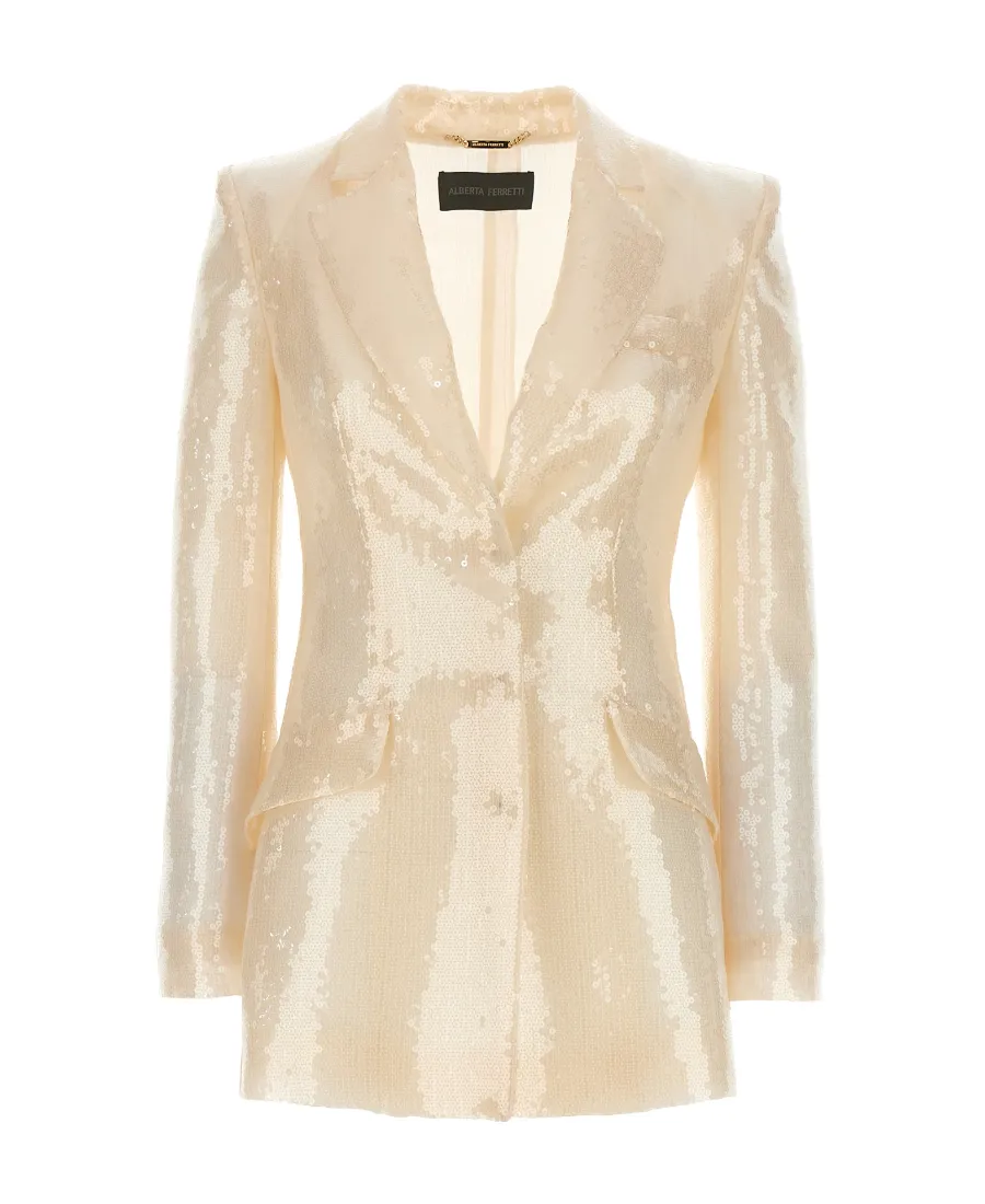 Sequin Embellished Single-Breasted Blazer