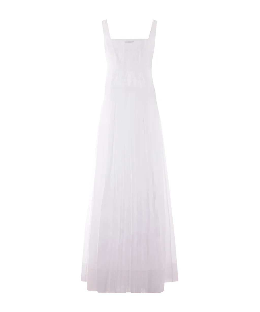 Draped-Detail Cotton Dress