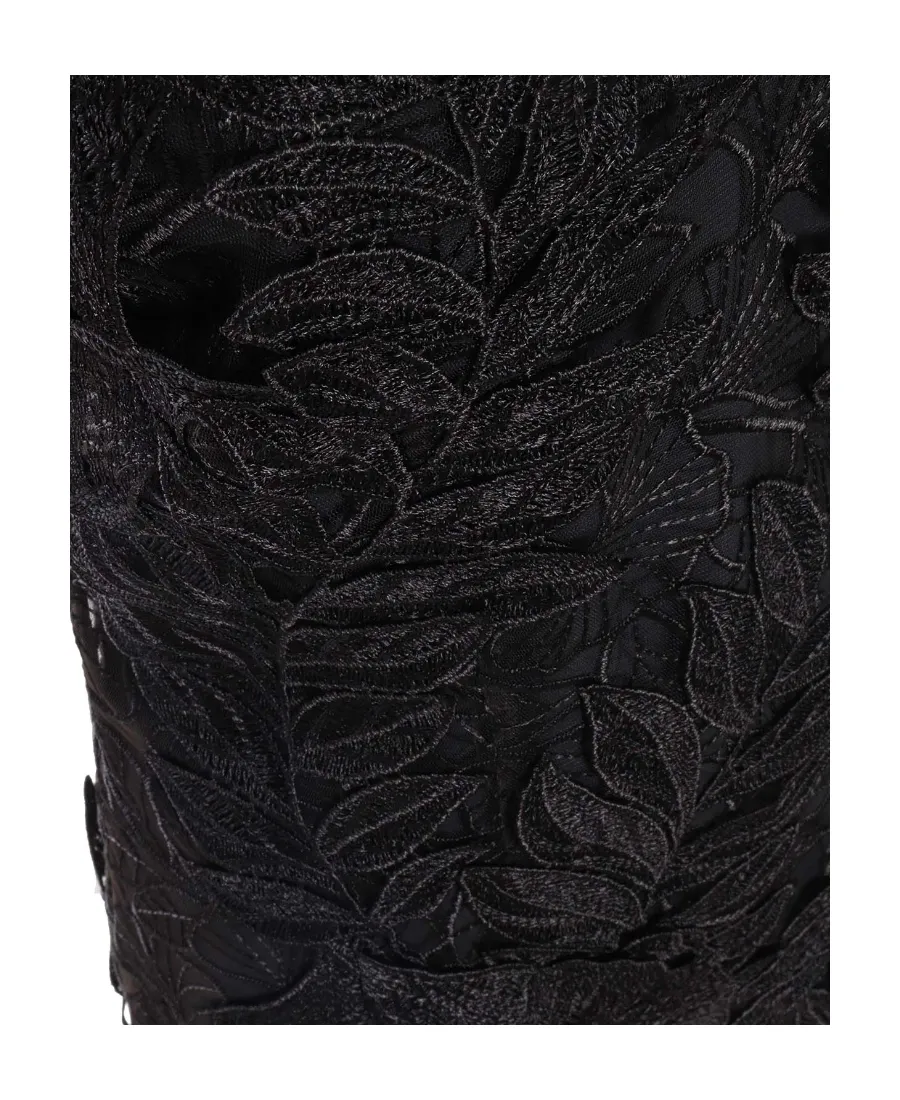Embroidered Strapped Midi Dress