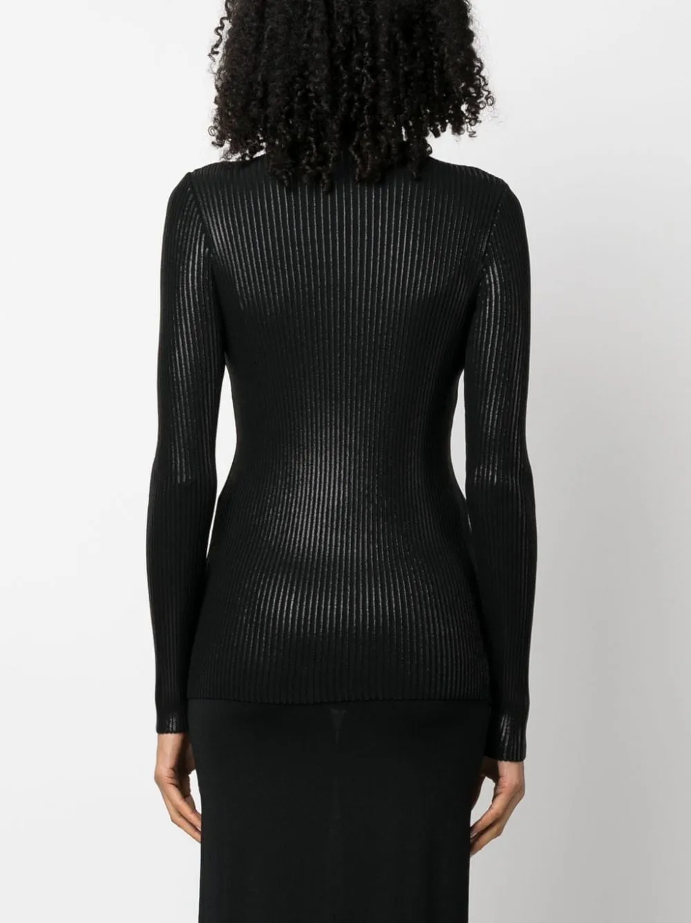 High-Neck Ribbed-Knit Jumper