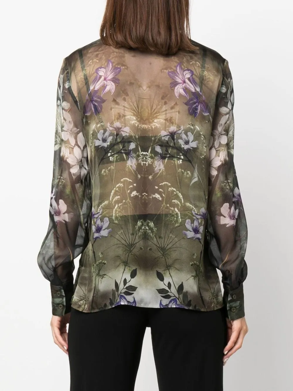 Floral-Printed Long-Sleeved Shirt
