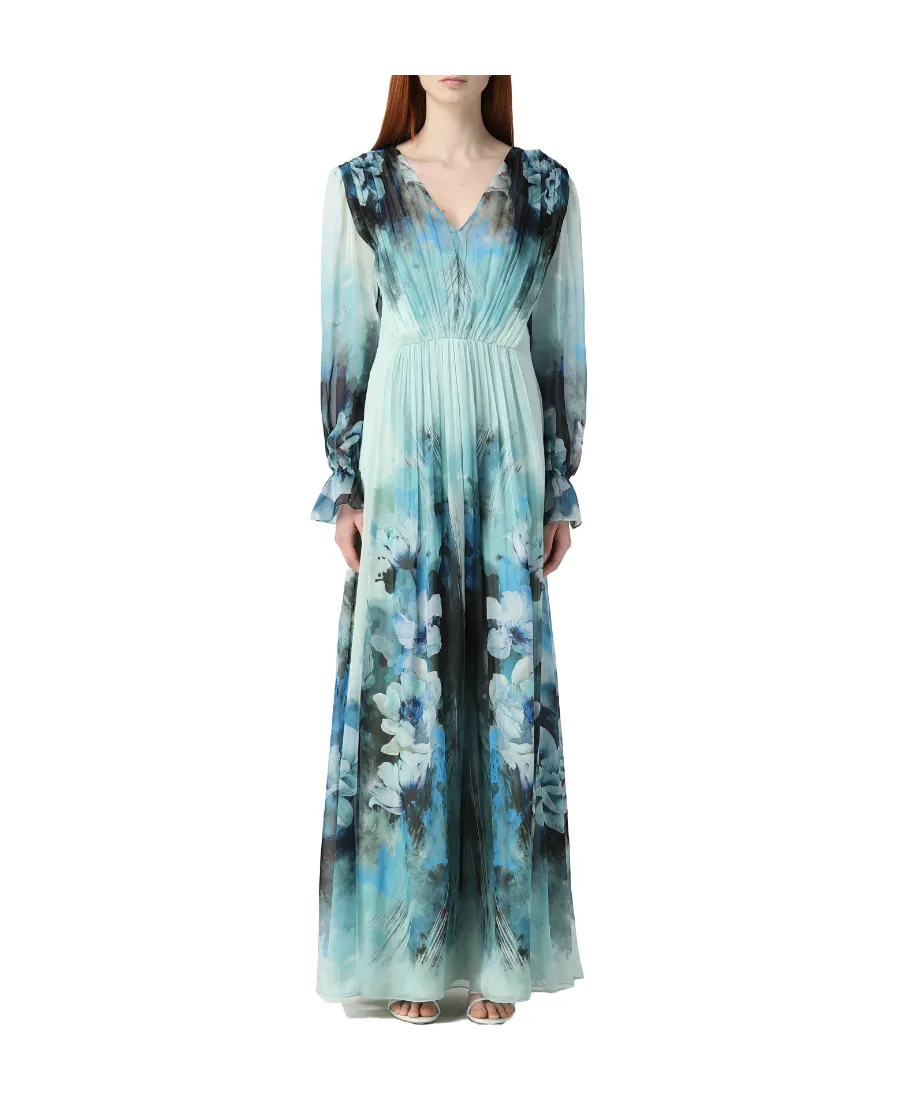 Floral Printed Pleated Midi Dress
