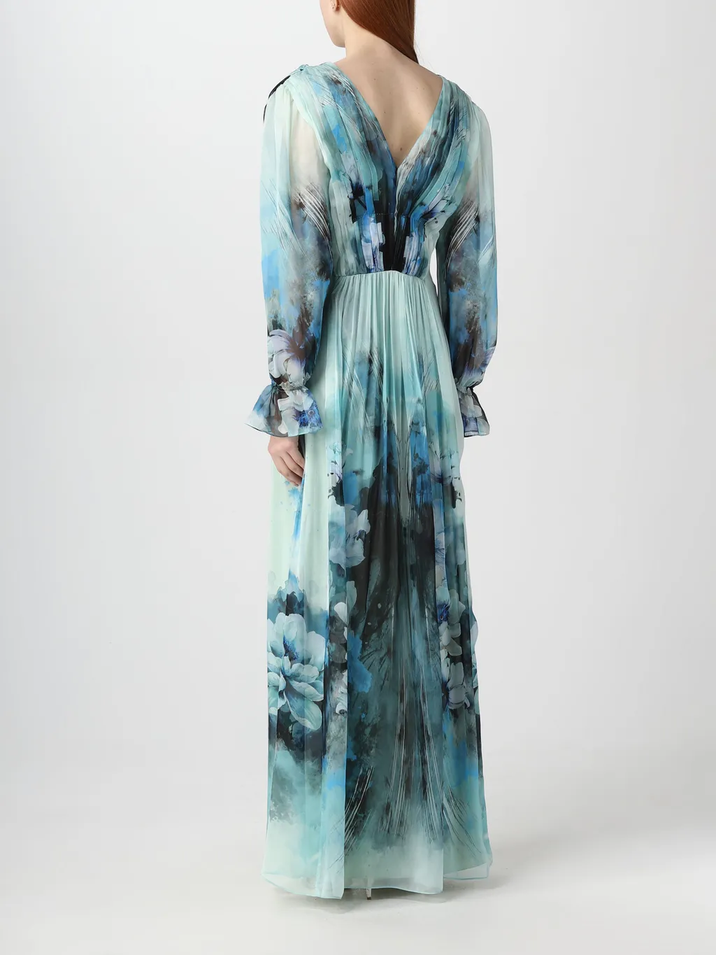 Floral Printed Pleated Midi Dress