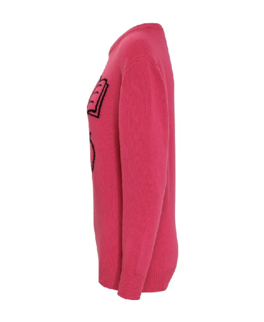 Graphic Intarsia Crewneck Sweater