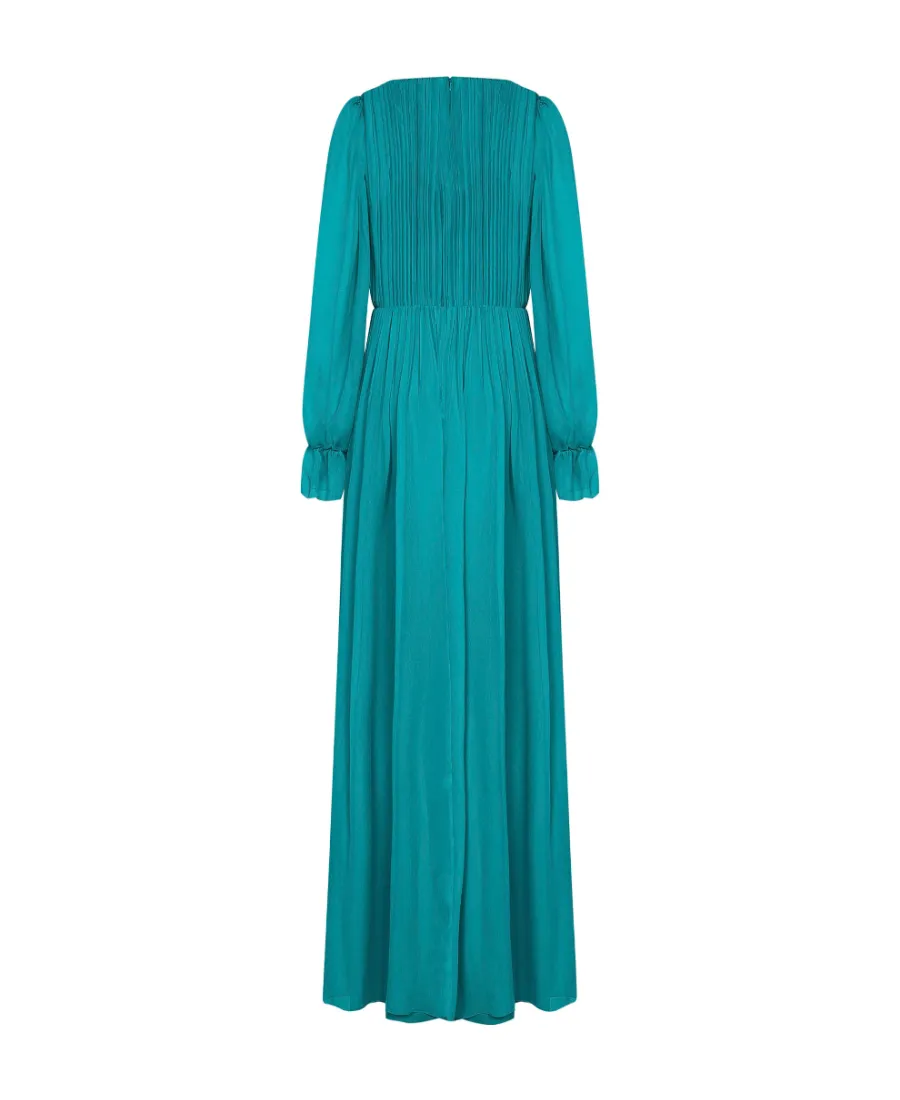 Silk Ruched-Detail Maxi Dress
