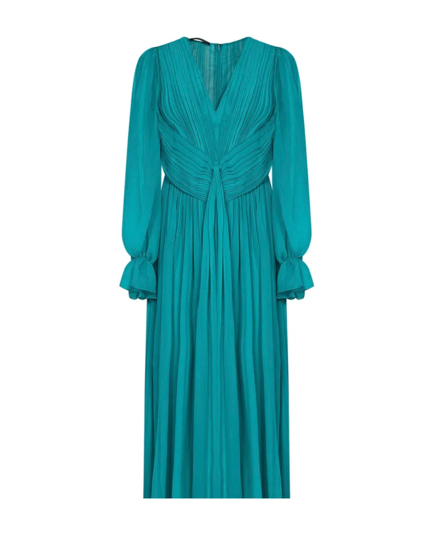 Silk Ruched-Detail Maxi Dress