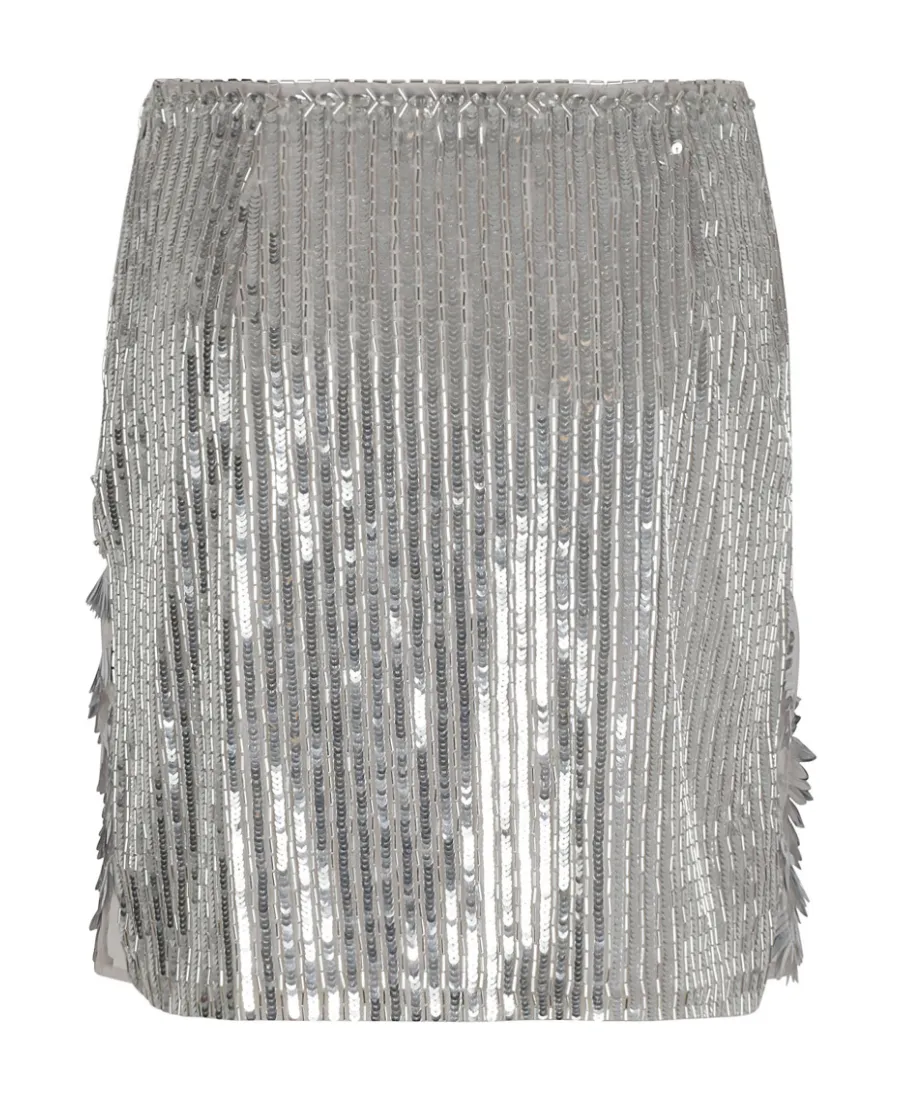 Sequin-Embellished High Waist Mini Skirt