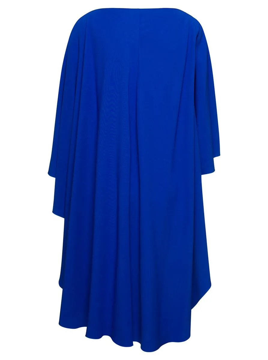 Ruffle-Detailed Cape Design Dress