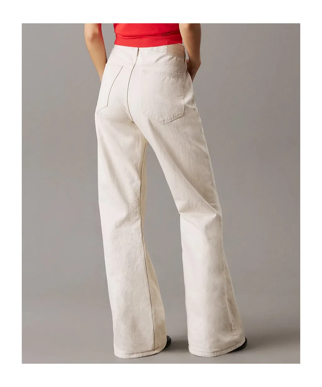 Relaxed Flared Linen Blend Jeans
