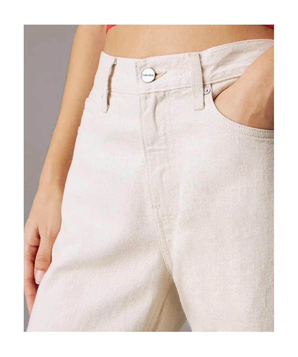 Relaxed Flared Linen Blend Jeans