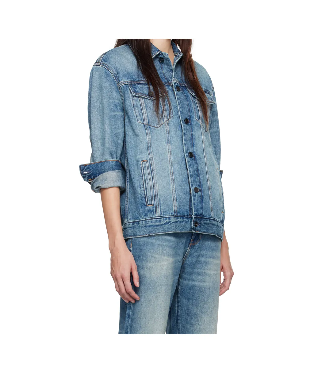 Single-Breasted Denim Coat