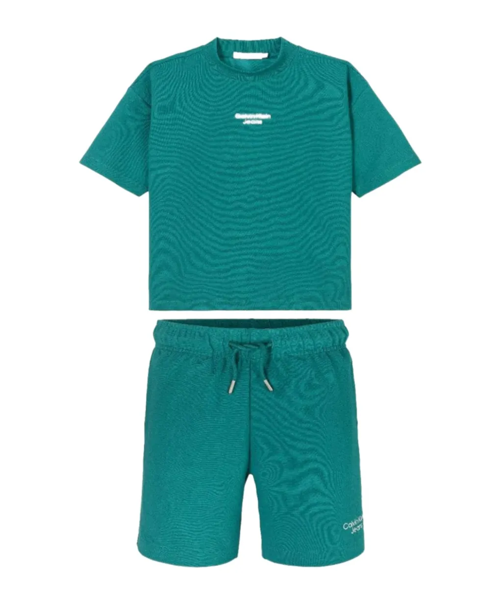 Ottoman Logo Embroidered Shorts And T-Shirt Set
