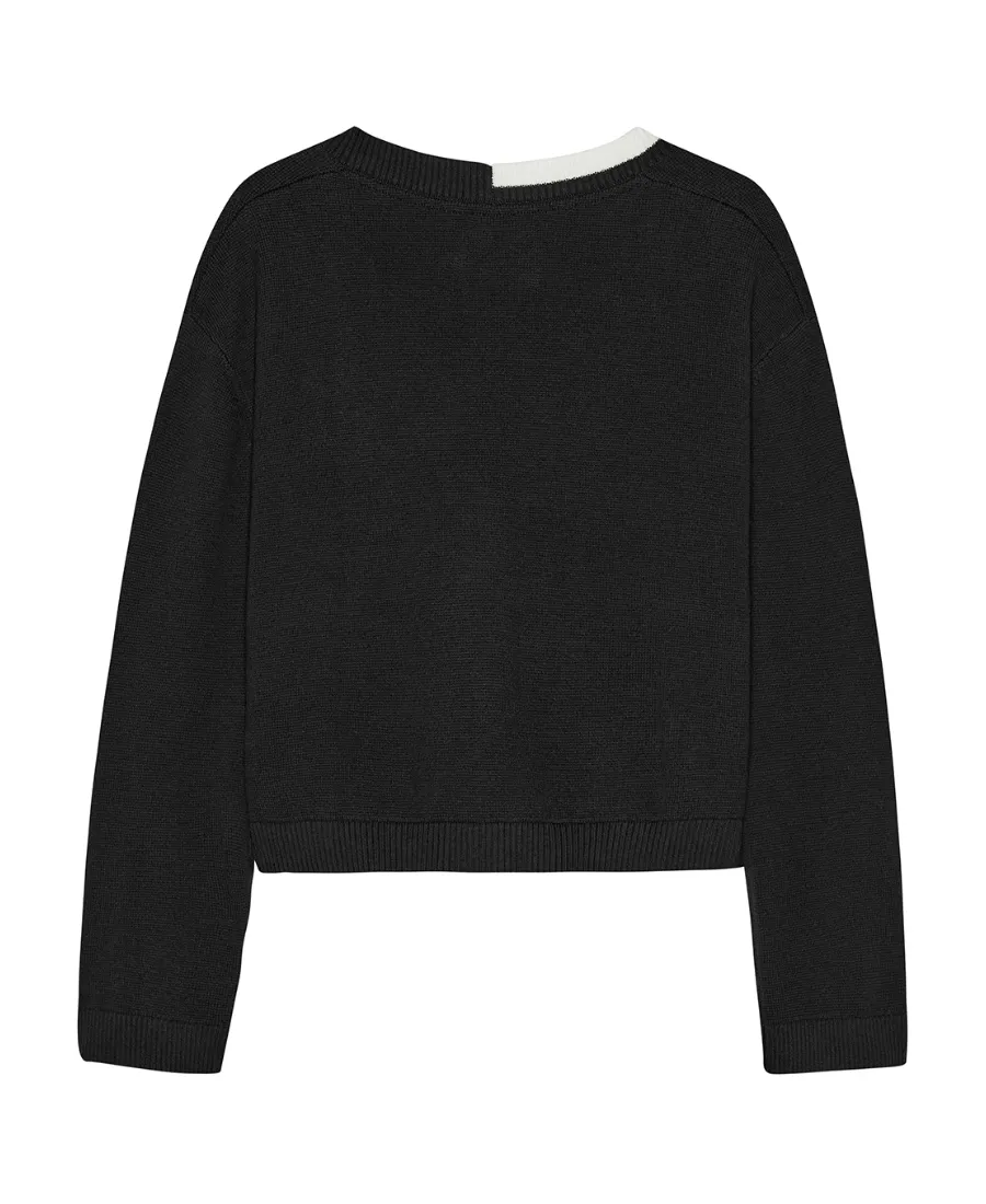 Logo-Embroidered Contrasting-Trim Cardigan