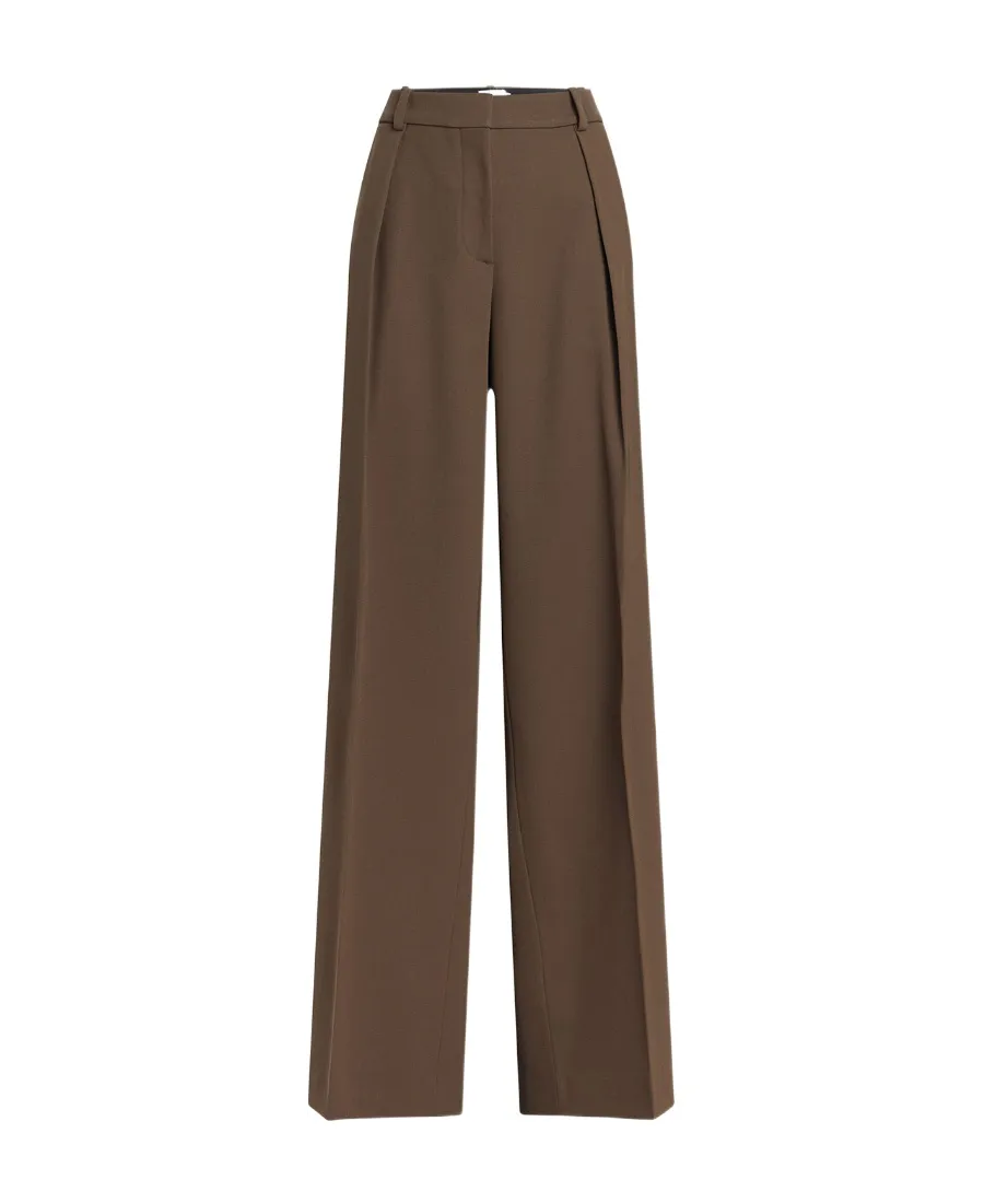 Wool Wide-Leg Casual Pants
