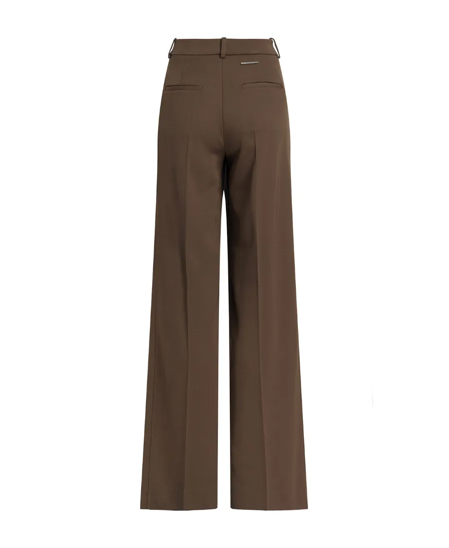 Wool Wide-Leg Casual Pants