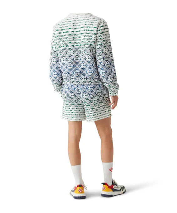 Monogram Gradient Elastic Waist Towelling Shorts